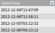 Faktų lentelės stulpelis „DateTime“.