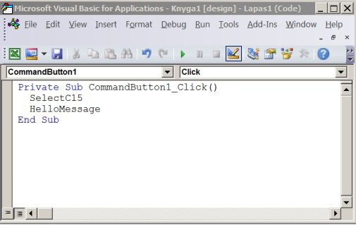 Paprogramė „Visual Basic“ rengyklėje