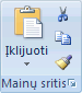 Grupė Mainų sritis skirtuke Pagrindinis