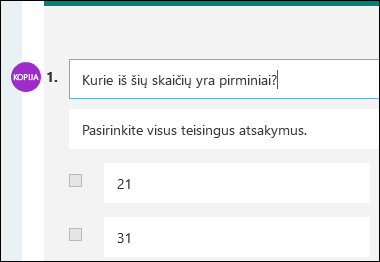 Contributor initials displayed next to quiz question