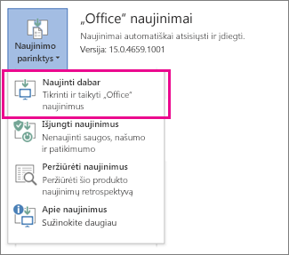 Naujinti dabar