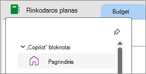 „Copilot“ bloknotai programoje 