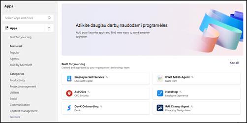 Puslapio Nuveikite daugiau naudodami programas ekrano kopija.