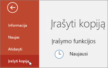 Failo > kopijos įrašymas