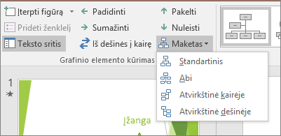 Rodo maketo parinktį „SmartArt“ įrankiuose