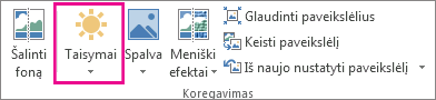 Mygtukas Taisymai skirtuke Paveikslėlio įrankiai
