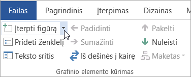 Mygtukas Įtraukti figūrą grupėje Kurti grafinį elementą