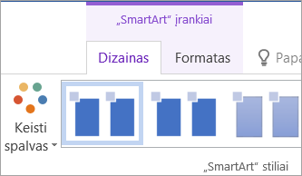 Mygtukas Keisti spalvas „SmartArt“ įrankių skirtuke Dizainas