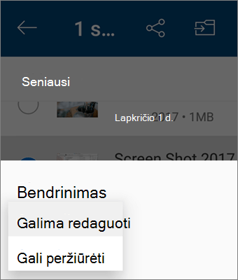 Teisės pakeitimo bendrinant naudojant 