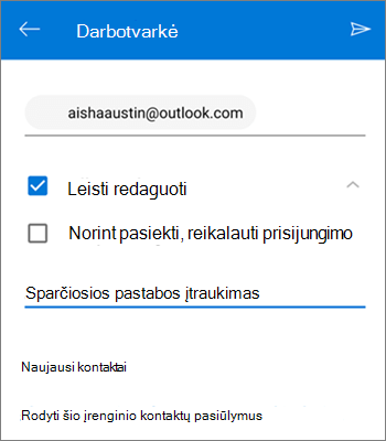 Žmonių kvietimo bendrinti failą iš 