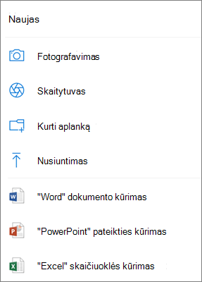 Nusiųsti į „„OneDrive““