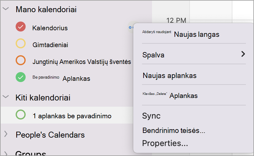 Naujo lango atidarymo išplečiamasis sąrašas