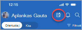 Rodo piktogramą į kairę nuo pranešimų varpelio, kuris rodo jums aukšto prioriteto el. laiškus arba el. laiškus, į kuriuos reikia atsakyti.