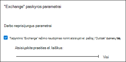 Perkelkite slankiklį link Visi, kad eksportuodami el. paštą atsisiųstumėte visus 
