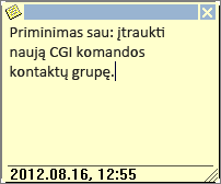 Įveskite pastabą