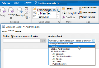 After you import your Gmail contacts, you can find them in Office 365 by selecting the Address Book