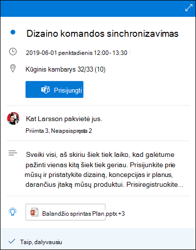 Calendar peržvalga Internetinė „Outlook“.