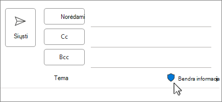 Slaptumo žymos piktograma naujame el. laiške