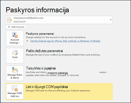 Jei nematote parinkties Automatiniai atsakymai, pasirinkite Taisyklės ir įspėjimai.