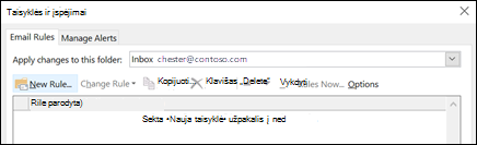 Sukurkite naują taisyklę.