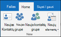 Pasirinkite Naujas kontaktas, kad sukurtumėte naują kontaktą.