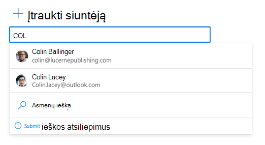 Įveskite bet kokį el. pašto adresą.