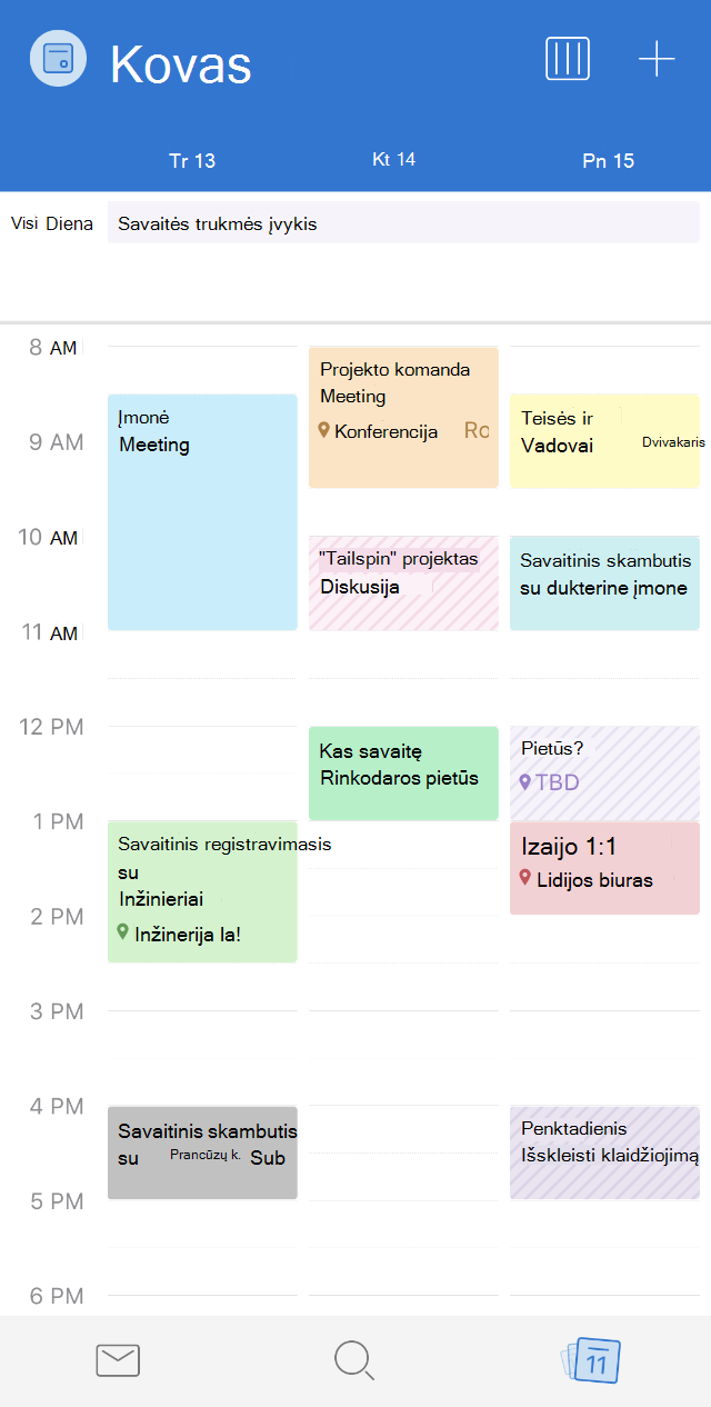 Calendar categories