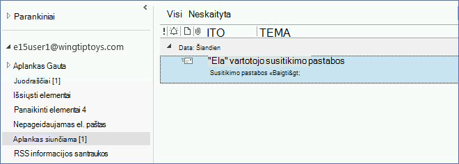 Aplankas siunčiama programoje 