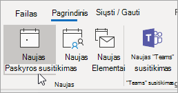 Mygtuko Nauja paskyra ekrano kopija