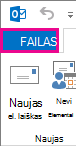 „Outlook“ skirtukas Failas
