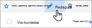 Mygtuko Redaguoti kontaktą ekrano kopija