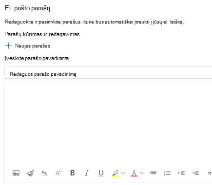 El. pašto parašo kūrimas internetinėje „Outlook“