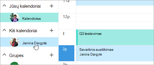 Bendrinamo kalendoriaus ekrano kopija.