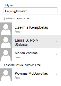 Planavimo asistentas, dalyviai