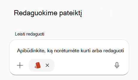 Ekrano kopija, kurioje rodomas raginimas su PPT pasirinktu prekės ženklo rinkiniu.