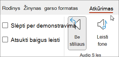 Garso atkūrimo vaizdas