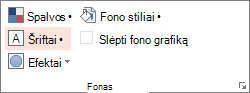 Ekrano kopija, kurioje rodomos fono parinktys