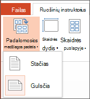 Screenshot showing Handout Orientation menu