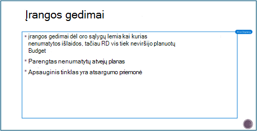 Ekrano kopija, kurioje rodoma pataisyta sritis stačiakampiame lauke