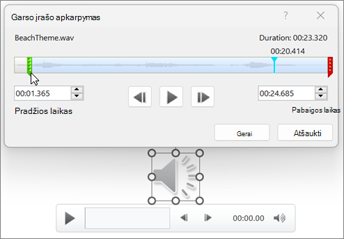 Garso apkarpymo vaizdas