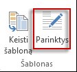 Mygtukas Šablono parinktys programoje „Publisher 2013“