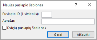New Master Page dialog box