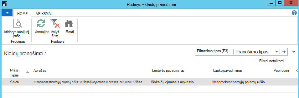 Funkcijos Atidaryti susijusį įrašą ekrano nuotrauka