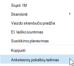 Ankstesnių pokalbių radimas
