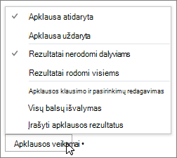Apklausos veiksmai