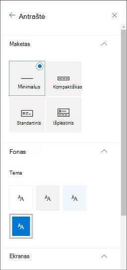 Išvaizdos antraštės keitimas