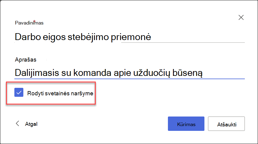Sąrašo kūrimo iš 