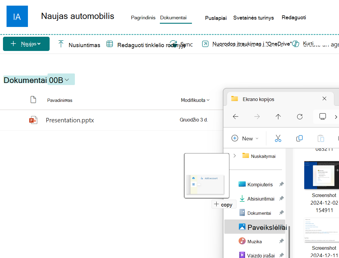 Vaizdo failas, velkamas iš 