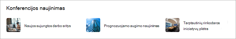Sparčiųjų saitų puslapio dalis, kurioje rodomi saitų miniatiūrų vaizdai.