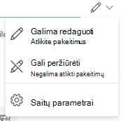Rašiklio piktograma rodo, kad gavėjai gali redaguoti failą